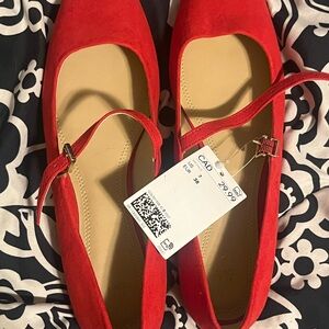 H&M Red Women's Mary Jane Flats